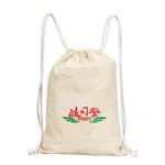 Cotton Canvas Drawstring Backpack Bag Logo Imprinted