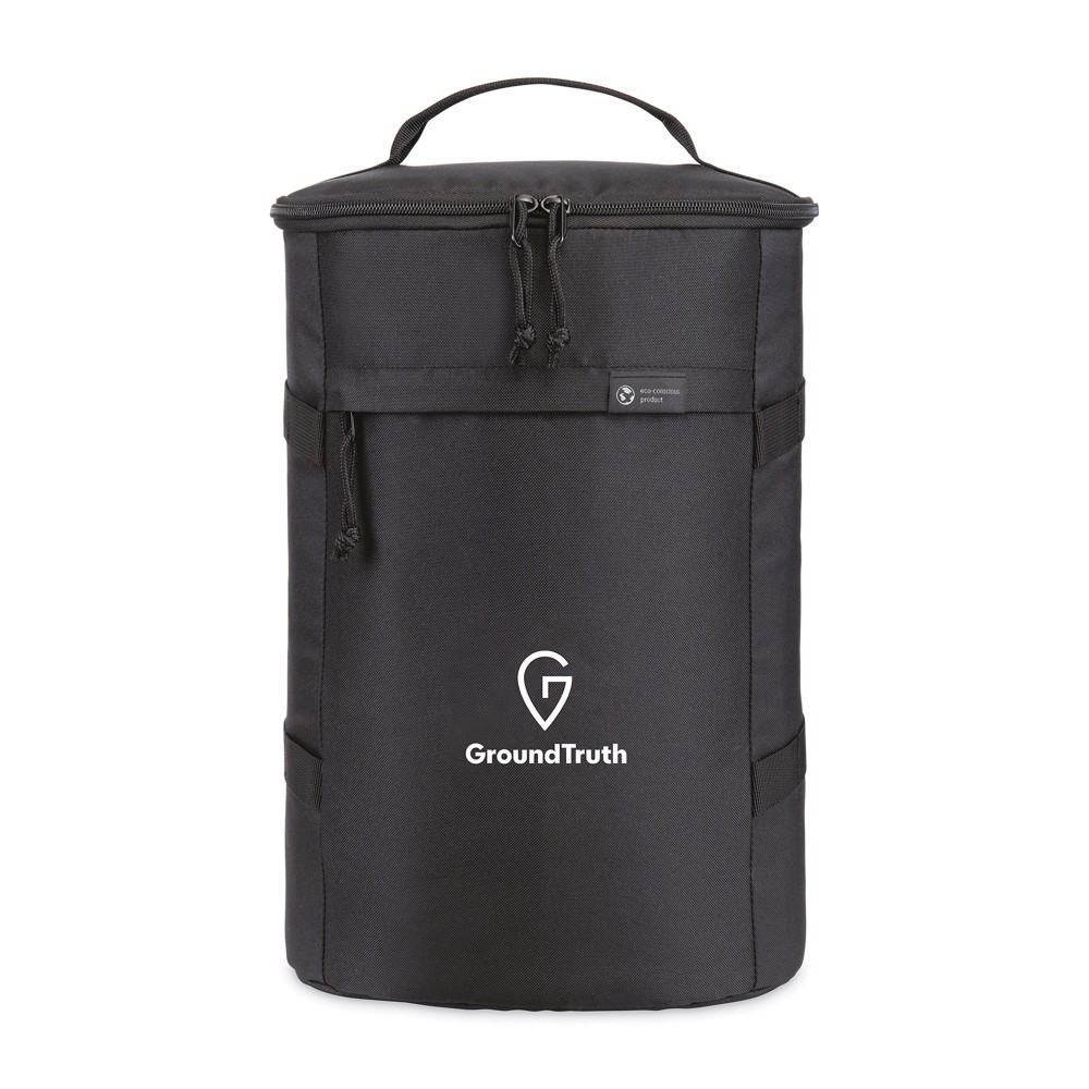 Renew rPET Backpack Cooler - Black with Logo Renew rPET Backpack Cooler - Black with Logo
