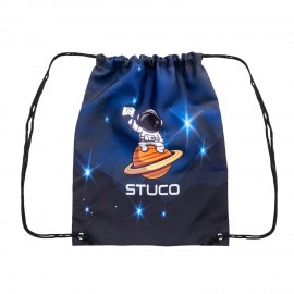 Logo Branded 6 Oz Sublimated Poly Canvas Drawstring Cinch Up Backpack (14" x 17")