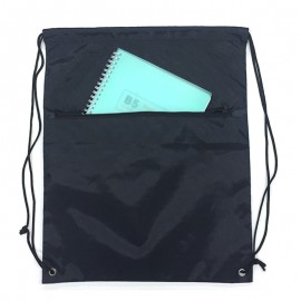 Customized Drawstring Backpack With Front Zipper Pocket