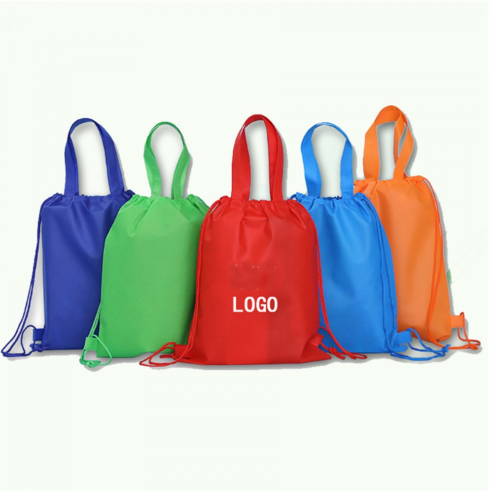 Personalized Non-woven Drawstring Backpack with Carrying Handle