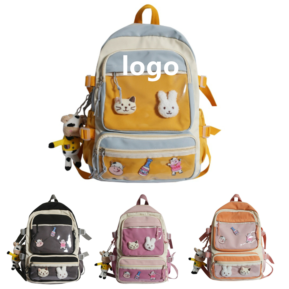 Customized Stylish School Backpack With Removable Pendant
