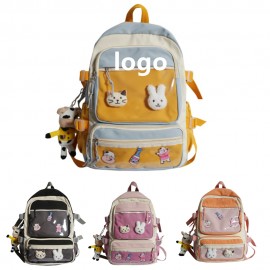Customized Stylish School Backpack With Removable Pendant  Customized Stylish School Backpack With Removable Pendant