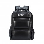 Leather Travel Laptop Backpack with Logo
