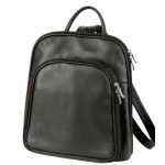 Lady's Top Grain Leather Backpack with Logo