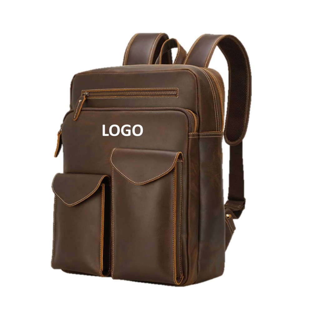 Customized Vintage Leather Laptop Backpack