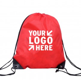 Logo Branded Polyester Drawstring Backpack