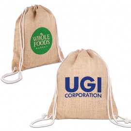 Personalized Jute Drawstring Bag