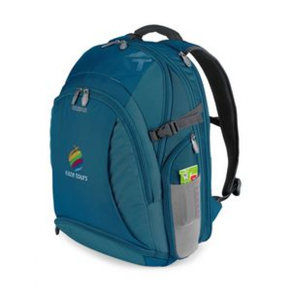 Logo Imprinted American Tourister Voyager Deluxe Computer Backpack - Tidal Blue Logo Imprinted American Tourister Voyager Deluxe Computer Backpack - Tidal Blue
