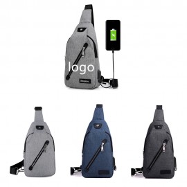 Unisex High End Swing Bag with USB Charging Port with Logo