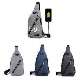Custom Travel Sling Bag with USB Charging Port