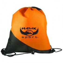 Promotional Two Color Non-Woven Drawstring Backpack (14"X16")