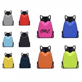 Drawstring Backpack With Front Zipper Pocket with Logo