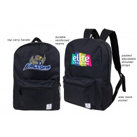 Black 19" Backpack With Side Mesh Pocket Logo Imprinted