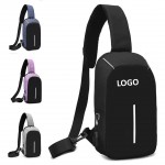 Logo Branded Multi Pockets Chest Bag With USB Charging Port