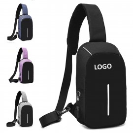 Multi Pockets Chest Bag With USB Charging Port with Logo