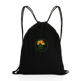 Impact AWARE Recycled Cotton Cinchpack 145g - Black with Logo