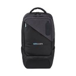 Life in Motion Linked Charging Computer Backpack - Black-Dark Grey Heather Custom Embroidered