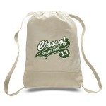 Customized Natural 12 Oz. Canvas Cinch Backpack - 1 Color (14"x18"x2")