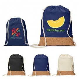 Custom 5 Oz. Cotton/Cork Drawstring Backpack