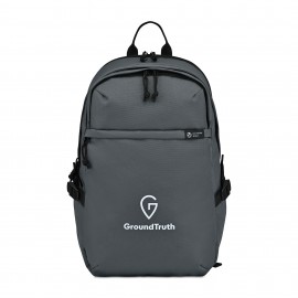 Renew rPET Computer Backpack - Durango Grey with Logo