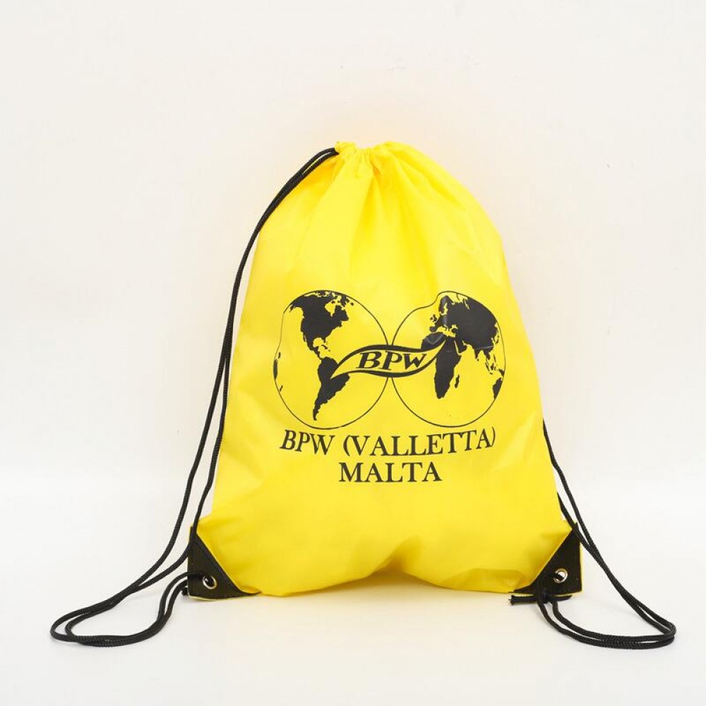 14" x 16" Polyester Drawstring Backpack with Logo