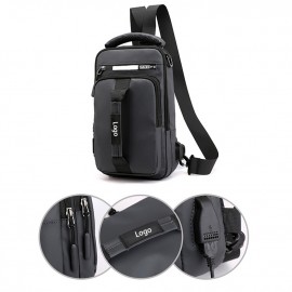 Custom Sling Backpack with Detachable Strap and USB Port  Custom Sling Backpack with Detachable Strap and USB Port