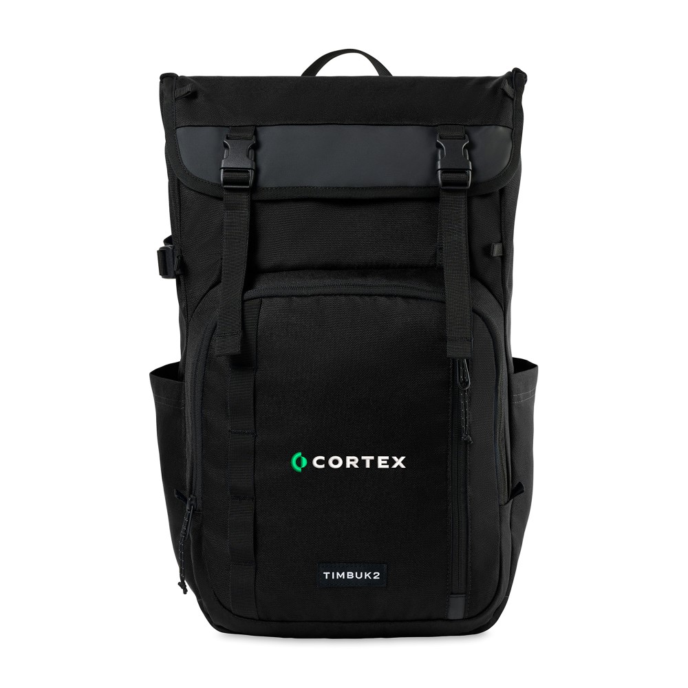 Timbuk2 City Compass Tech Flap Pack - Jet Black with Logo