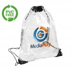 Eco-friendly Clear Waterproof Stadium Drawstring Backpack with Logo