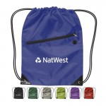 210D Drawstring Backpack With zipper with Logo