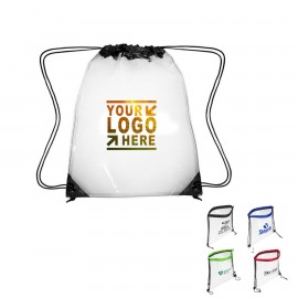 Logo Branded Clear Drawstring Bag  Logo Branded Clear Drawstring Bag