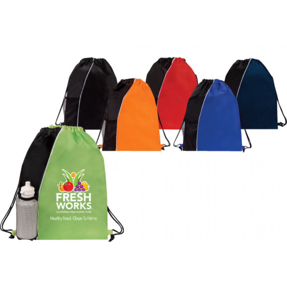 Customized Dual Color Drawstring Backpack