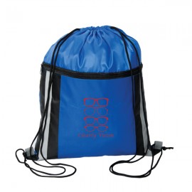 Promotional Cinch Dazzler Reflective Drawstring Backpack/Zipper  Promotional Cinch Dazzler Reflective Drawstring Backpack/Zipper
