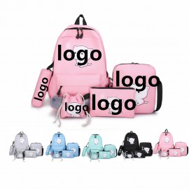 5-Piece Multi Function Fashion School Bag Set Kit with Logo  5-Piece Multi Function Fashion School Bag Set Kit with Logo