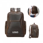 Leather Laptop Backpack For Men with Logo