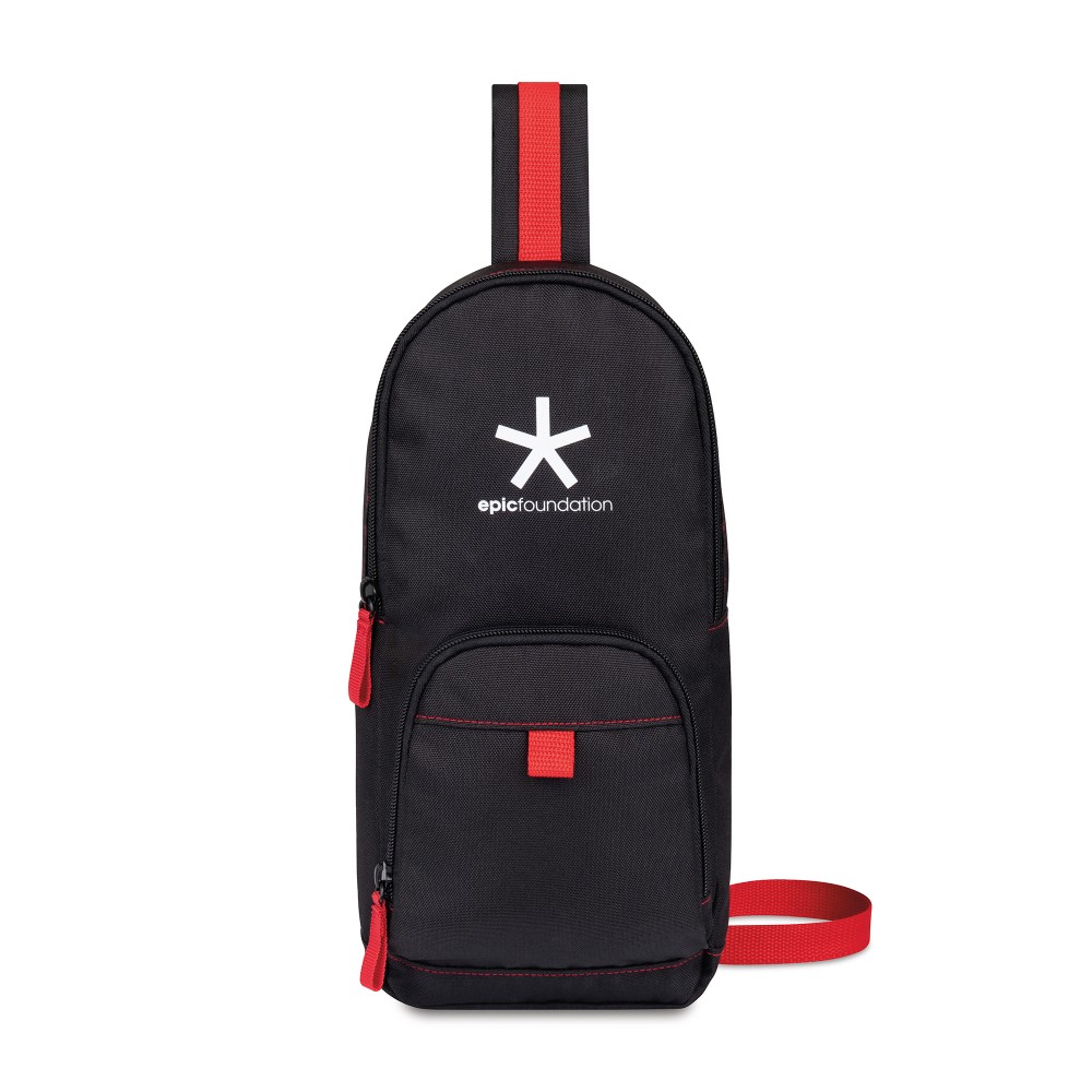Logo Branded Repeat Recycled Poly Sling - Red