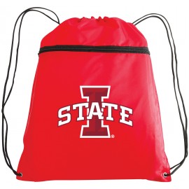 Custom Drawstring Backpack w/ Zipper Front Pocket - 14"x19"