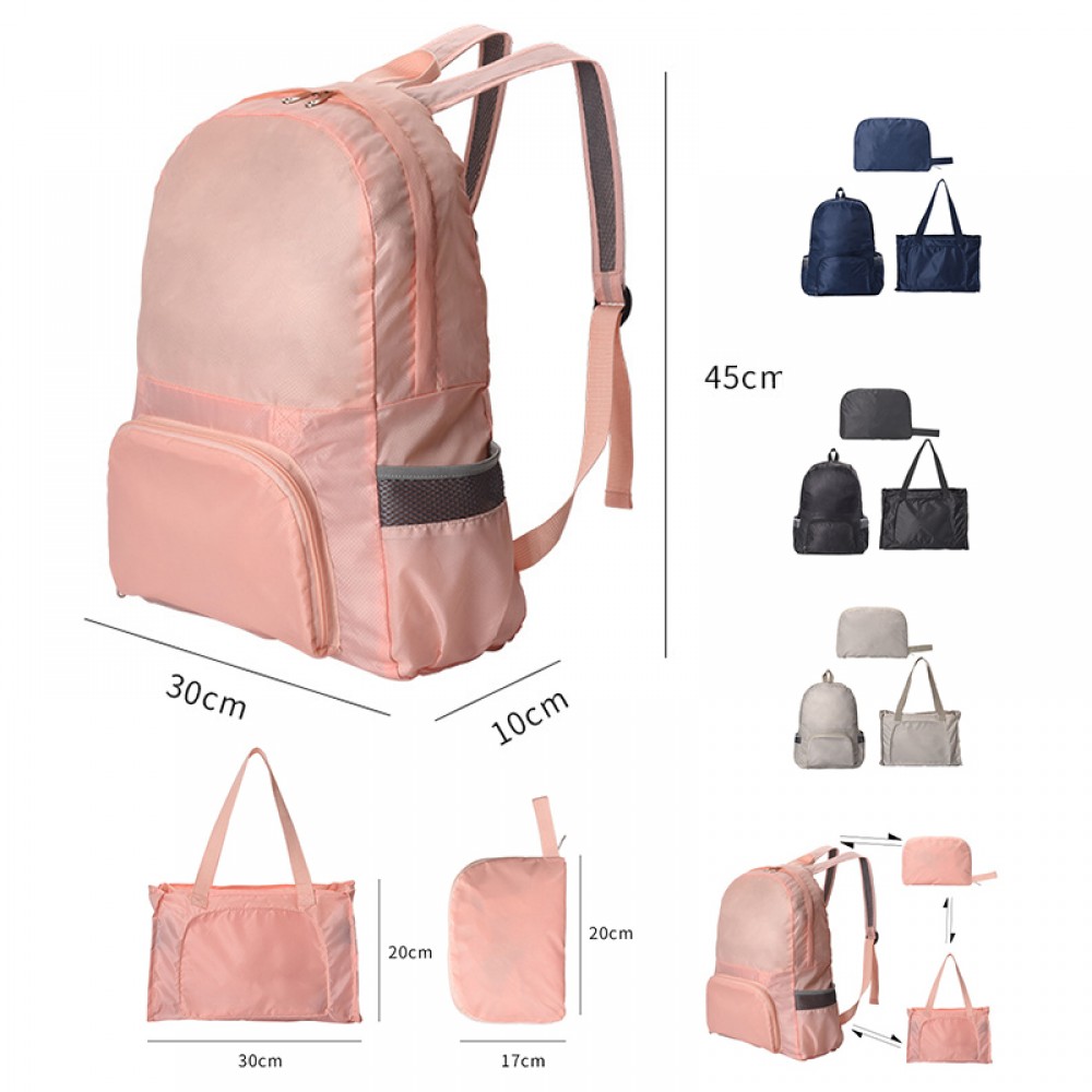 Dual-use Folding Backpack Logo Imprinted Dual-use Folding Backpack Logo Imprinted