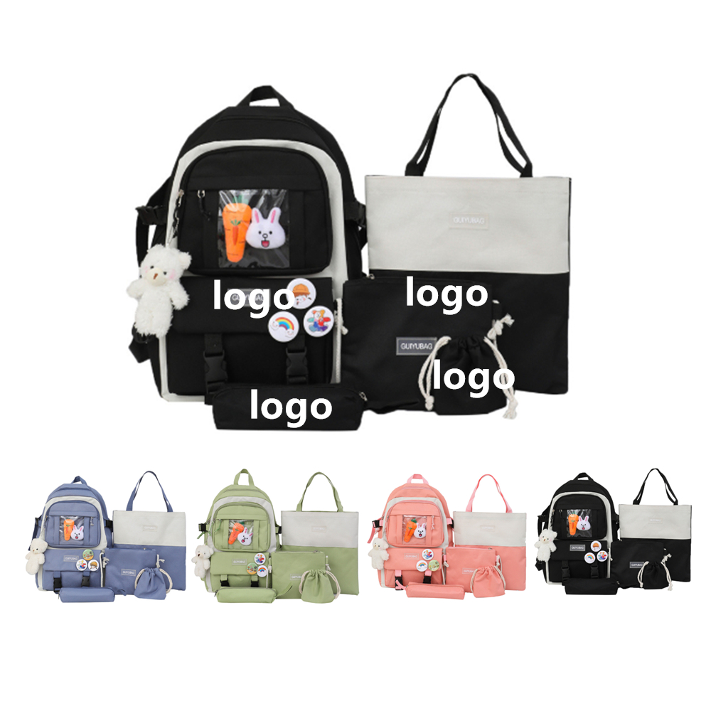 4PCS Set Water Proof School Backpack with Logo