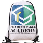Premium 210D Polyester Full Color Drawstring Bag w/ Reinforced Edge (14" x 18") with Logo