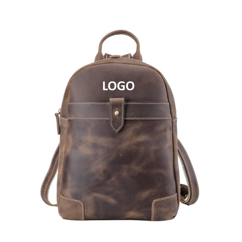 Vintage Leather Travel Bag with Logo