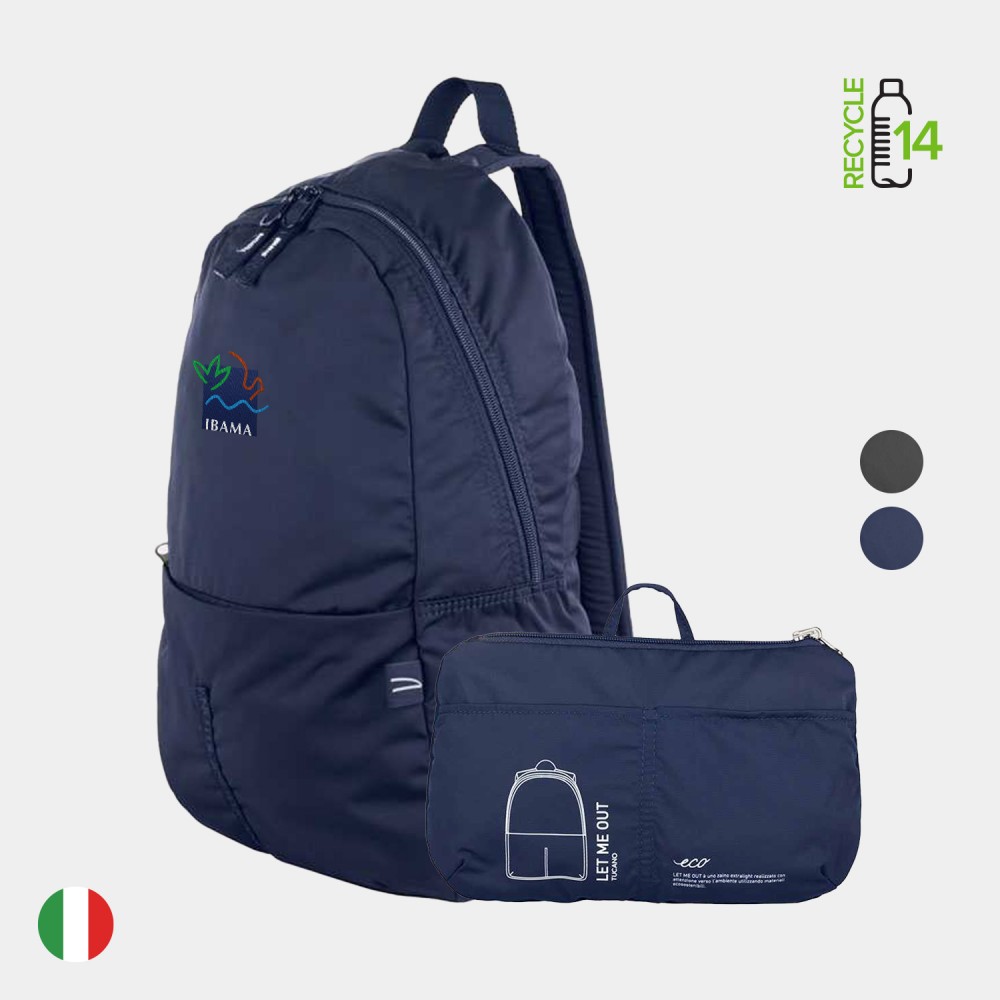 Personalized TUCANO - Italy LET ME OUT Recycled Executive Super Light Foldable Backpack