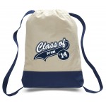2 Tone 12 Oz. Canvas Cinch Backpack - Full Color Transfer (14"x18"x2") with Logo