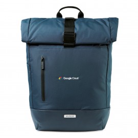 Moleskine Metro Rolltop Backpack - Sapphire Blue with Logo