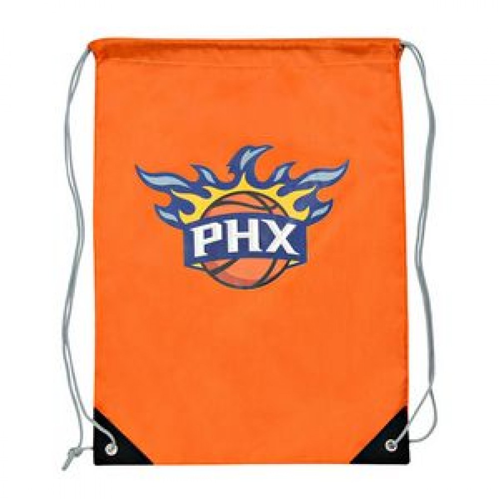 Custom 210D Polyester Drawstring Backpack Cinch Bag , 15"x19" with Logo