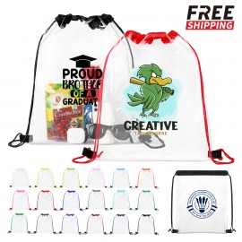 Clear PVC Drawstring Backpack with Logo