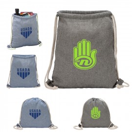 Recycled Cotton Drawstring Backpack with Logo