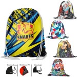 Premium 210D Polyester Sublimated Drawstring Cinch Up Backpack (15" x 18") with Logo