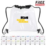 Clear PVC Stadium Drawstring Backpack with Logo
