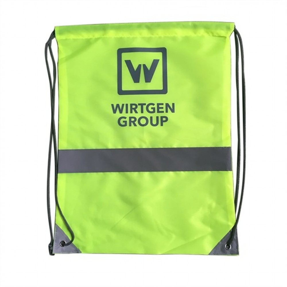 Extra Large Safety Reflective Drawstring Backpack with Logo